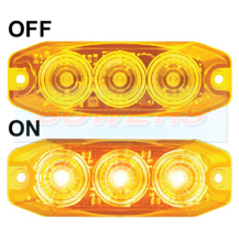 LED Autolamps 11AM 12v/24v Compact Low Profile LED Amber Rear Indicator Light Lamp